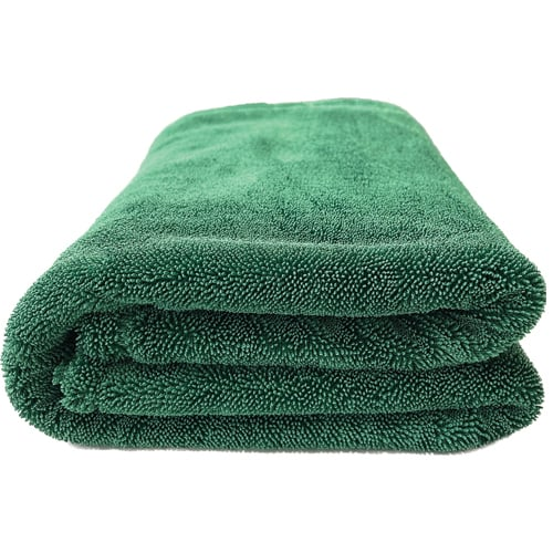 THE GREEN GOBLIN TWISTED LOOP MICROFIBER DRYING TOWEL 1200 GSM, 24"X36", OLIVE GREEN